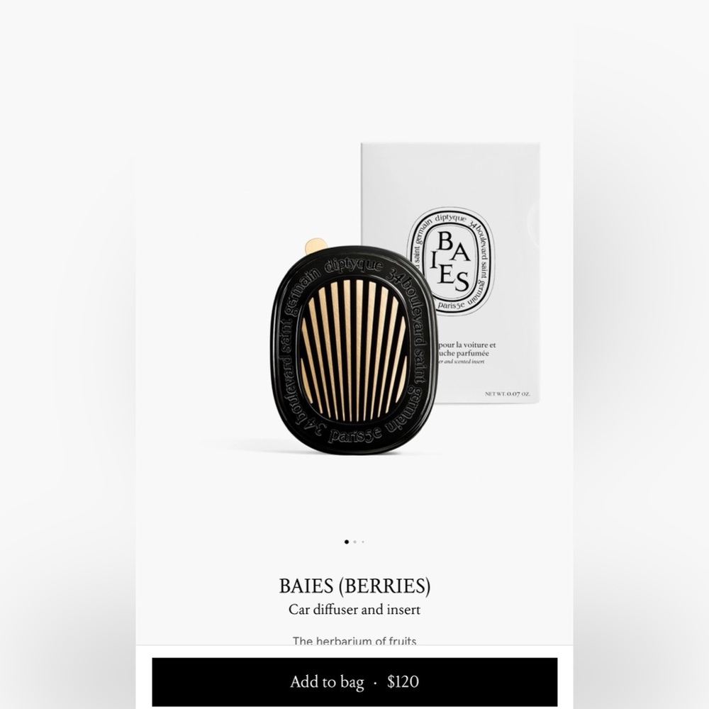 Diptyque Luxurious Black and Gold Car Diffuser